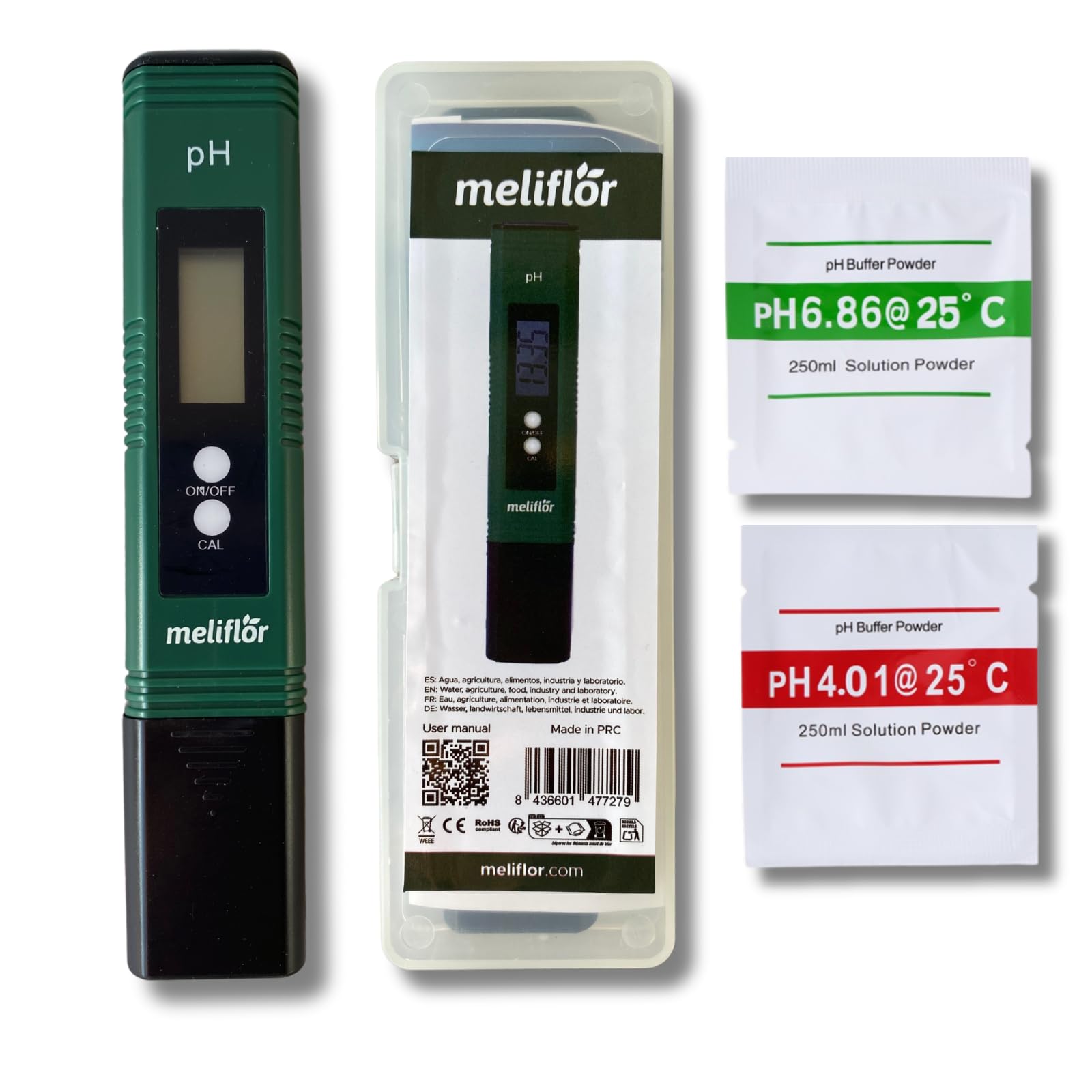 Medidor de pH Eco Meliflor ±0.01 Calibración automática