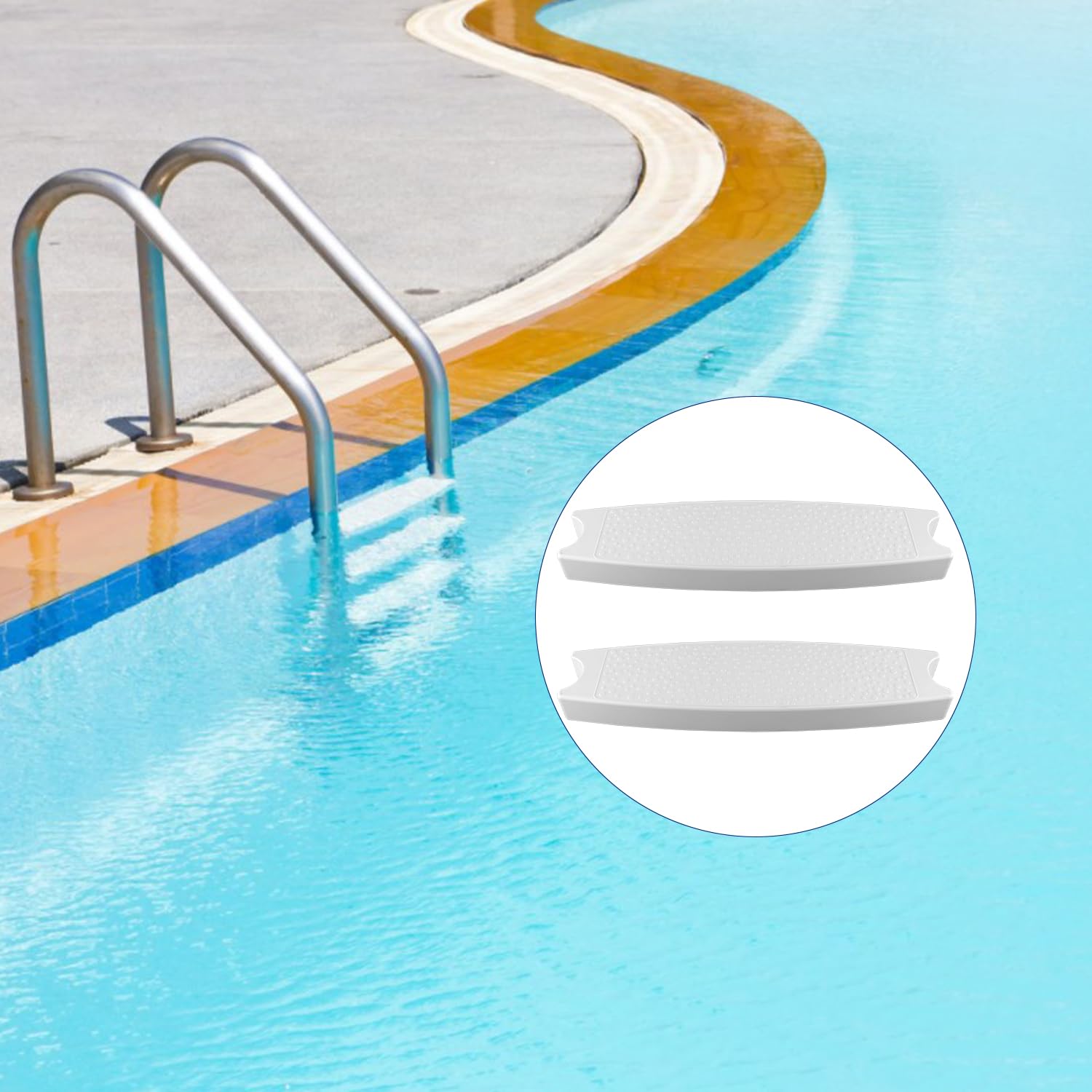 Marches de piscine en plastique robuste Lot de 3 avec vis pour échelles hors sol et sol