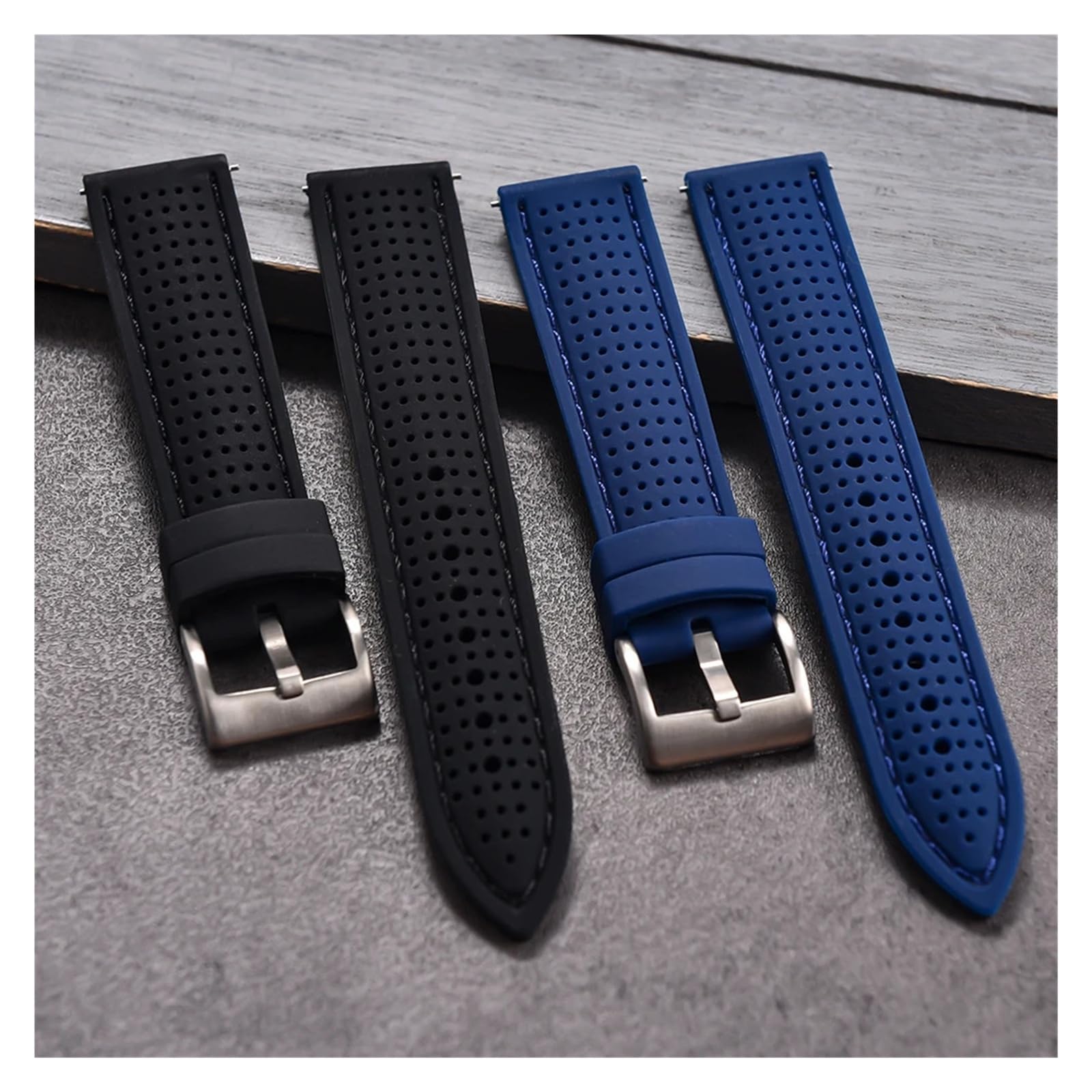 NASUNJIA Bracelet de montre de sport en silicone à libération rapide – Bracelet en caoutchouc souple respirant et imperméable 18 mm, 20 mm, 22 mm pour homme et femme