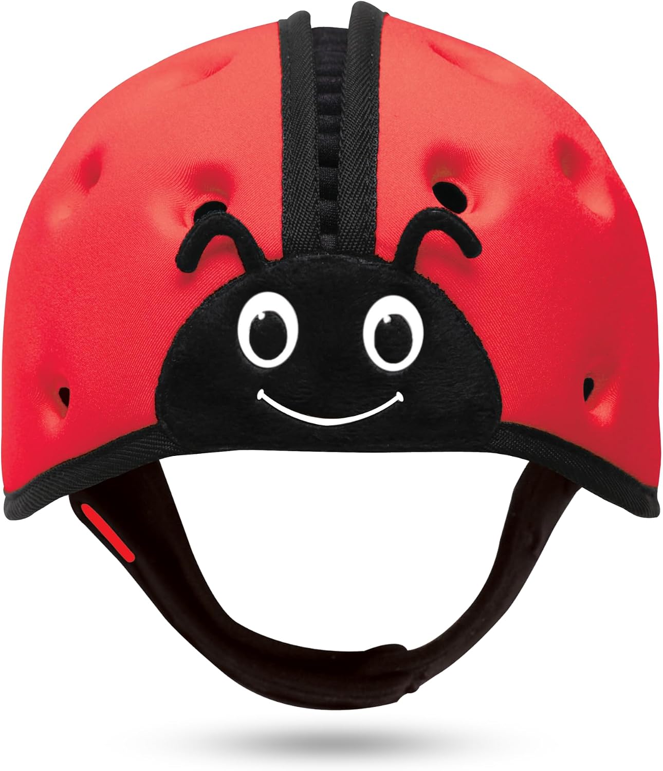 SafeheadBaby Kask Bahy, ochrona głowy dla niemowląt, miękki kask do nauki chodzenia, biedronka, czerwony