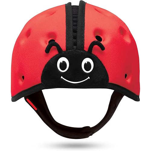 SafeheadBABY Soft Baby Head Protector Helmet for Crawling and Walking 7–24 Months – Ultra-Lightweight & Breathable Infant Safety Helmet that Grows with Your Baby (Head Circ. 40–52 cm) – Ladybird Red