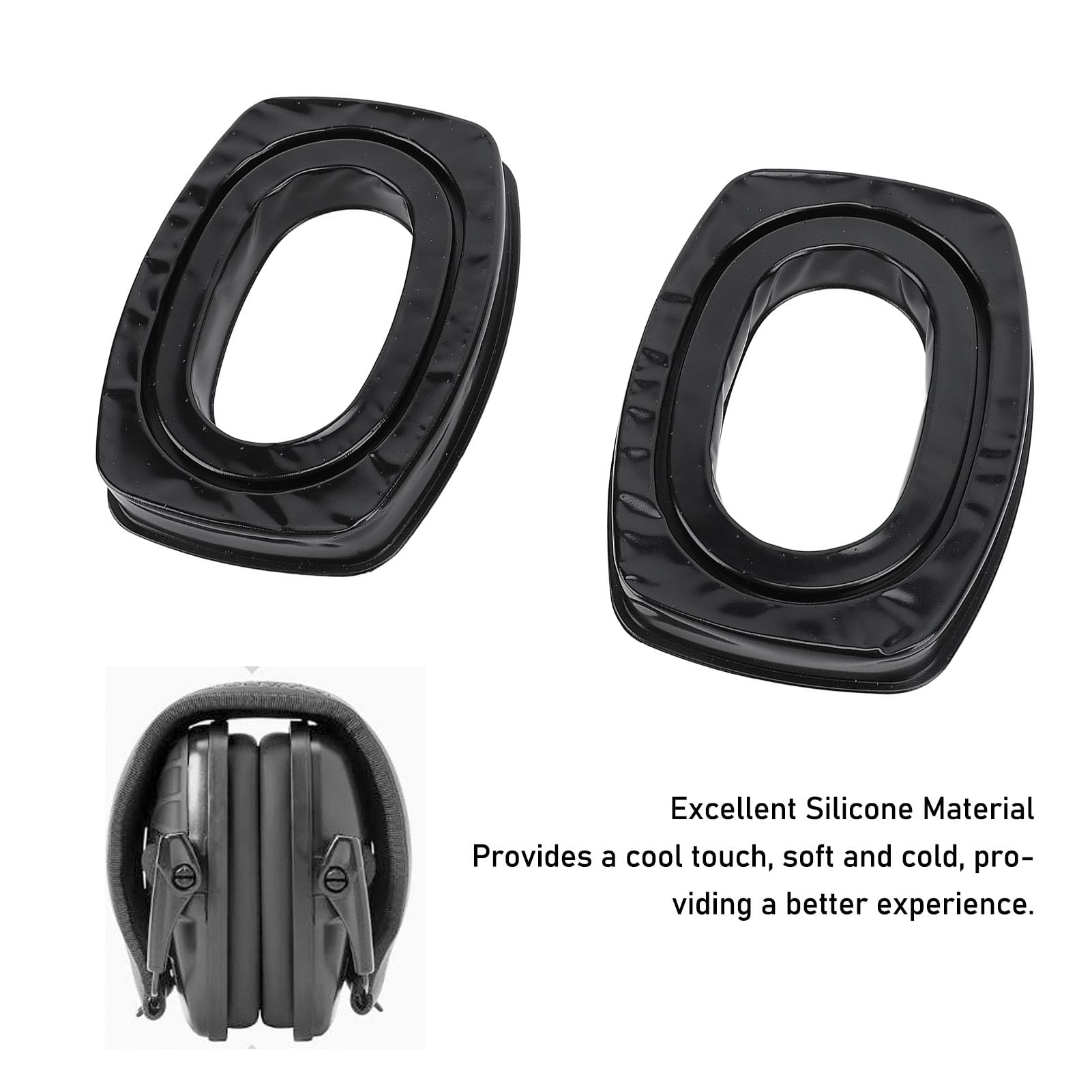 Replacement Earpads, Silicone Earpads Cushions, Headset Ear Cushions for Howard Leight Earmuff, for Impact Sport, for Sync, for Leightning