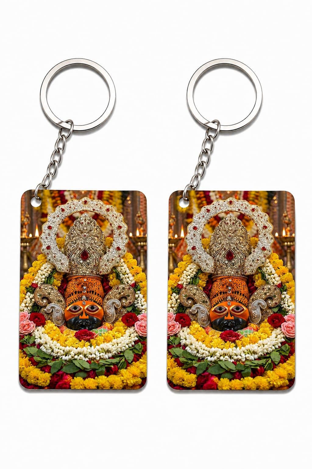 Premium (Pack of 2) Lakhdaatar Khatu Shyam Ji MDF Printed Keychain for Bike Car Unique Gift-image-47
