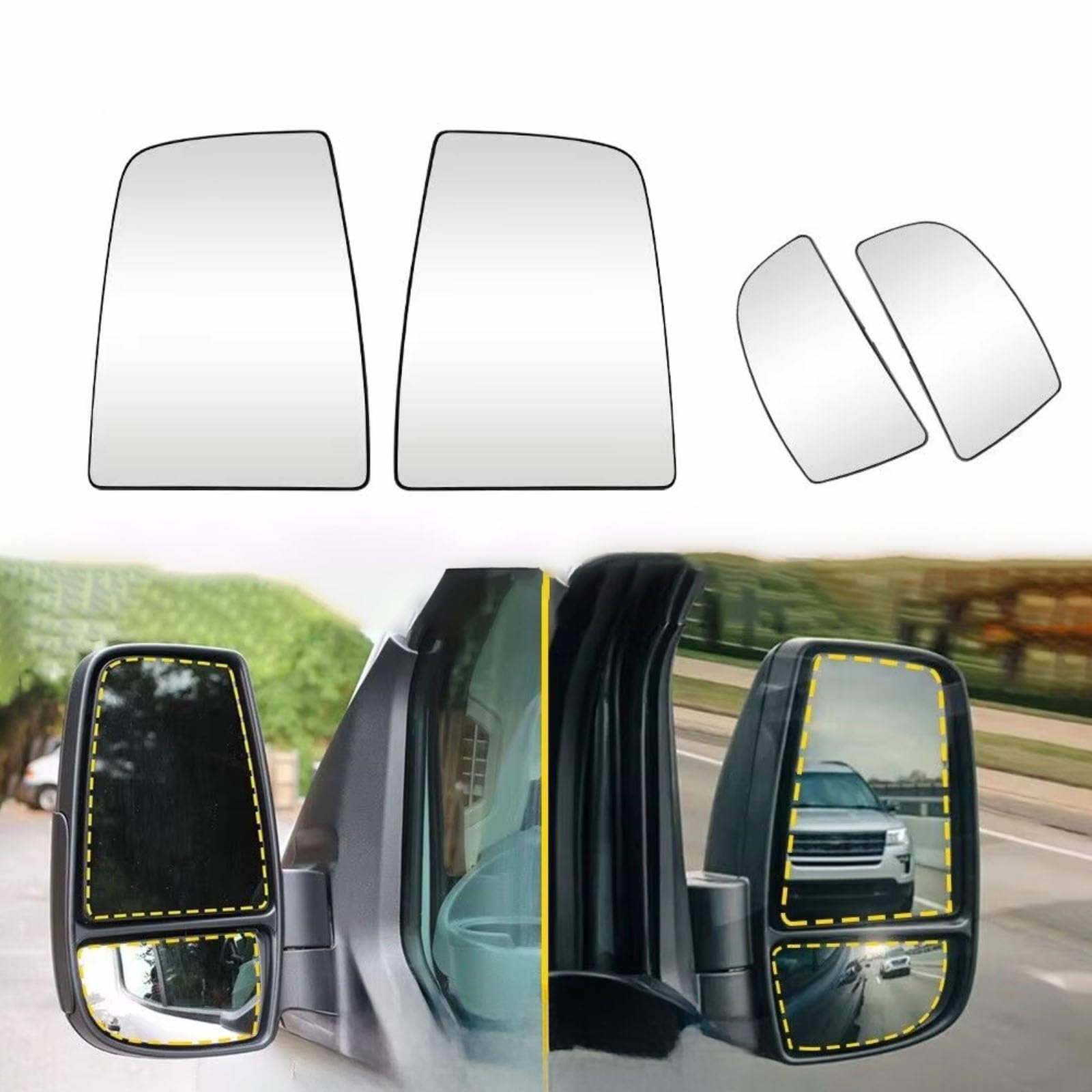 2 Vetri Specchietti Riscaldati Per Ford Transit MK8 2014-2023 – Lato Destro, Ricambio 1823994 BK31-17K740-AA