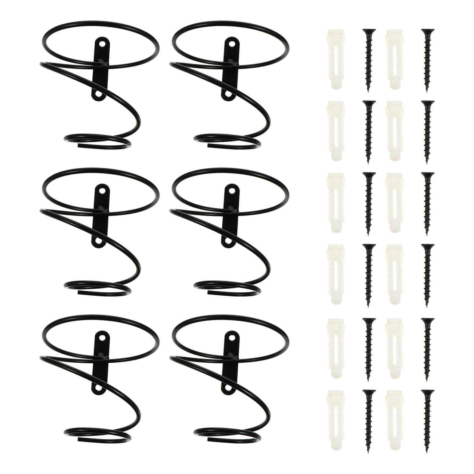 DOITOOL Metal Storage Rack Metal Storage Rack 6PCS Iron Wine Rack Wall Mounted Wine Bottle Holder Rack for Wine Storage Wall Wine Theme Decor (Black, Single Bottle) Metal Brackets Metal Stand