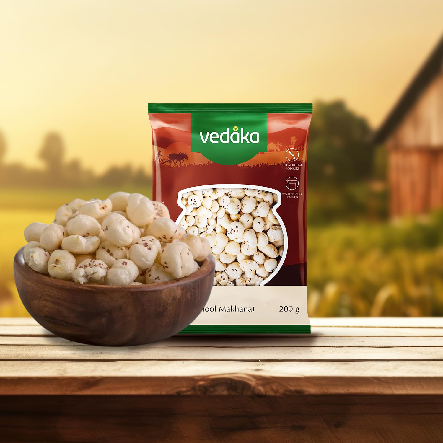 Diwali Sale Amazon Brand - Vedaka Fox Nuts | 200 G | No Added Artificial Flavours | No Added Preservatives | Phool Makhana