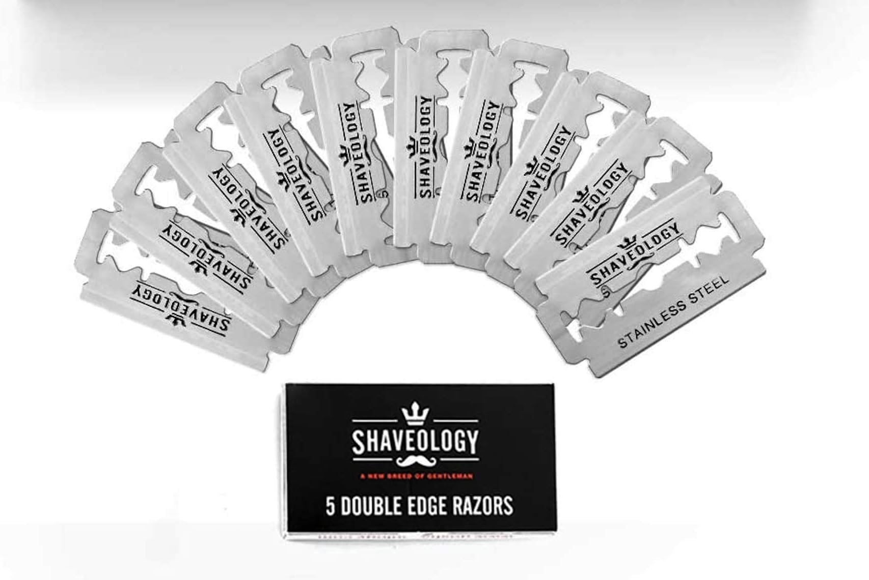 100 Premium Safety Razors Blades - 700 day supply - Double Edge Razor Blades - Shaveology Replacement Razor Blades - 1 Razor Blade Made of Platinum Coated Steel, Exclusively for Shaveology Safety Razo