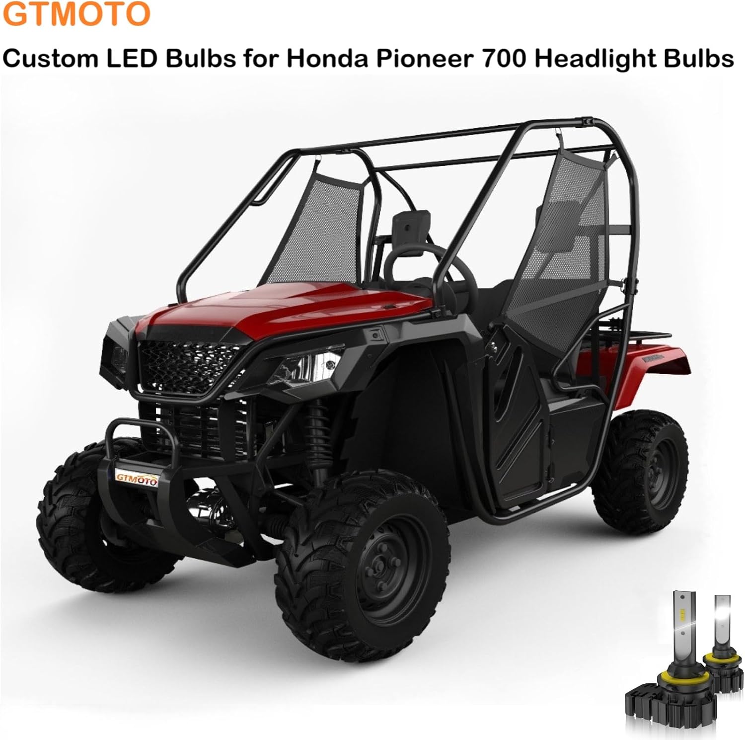 for 2014-2019 2020 2021 2022 2023 2024 Honda Pioneer 500 520 700 700-4 Headlight Bulbs 894/881, 6000K Bright White Powerful Lights Custom for Honda Offroad UTV SXS Headlamp, 2-Pack