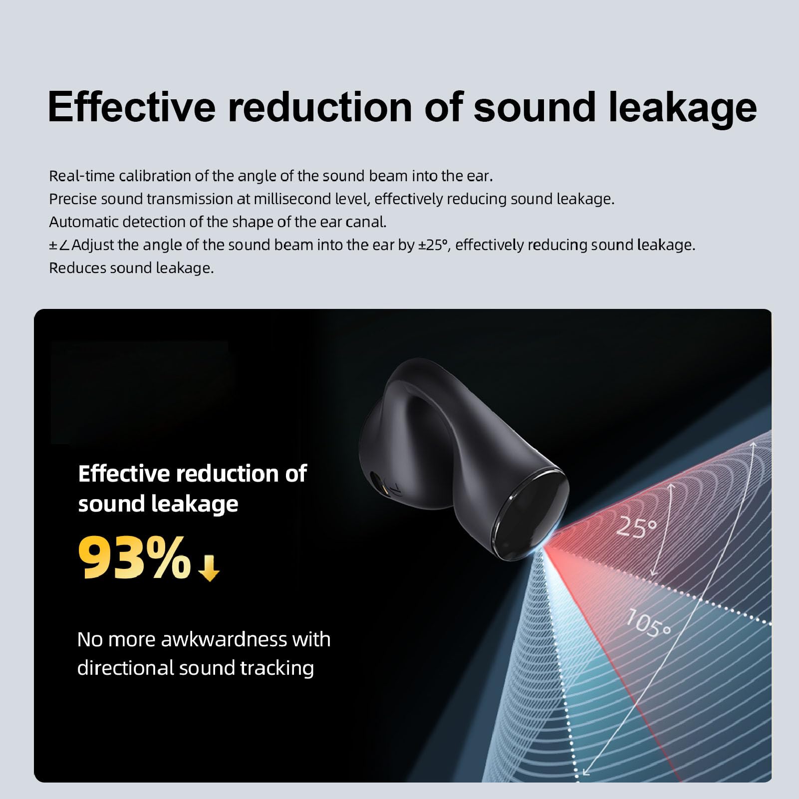 Cuffie a conduzione ossea Wireless Bluetooth 5.3 Auricolari con clip Resistenti al sudore Leggeri Comodi per la corsa Allenamenti in palestra Orecchie piccole Lega di allum