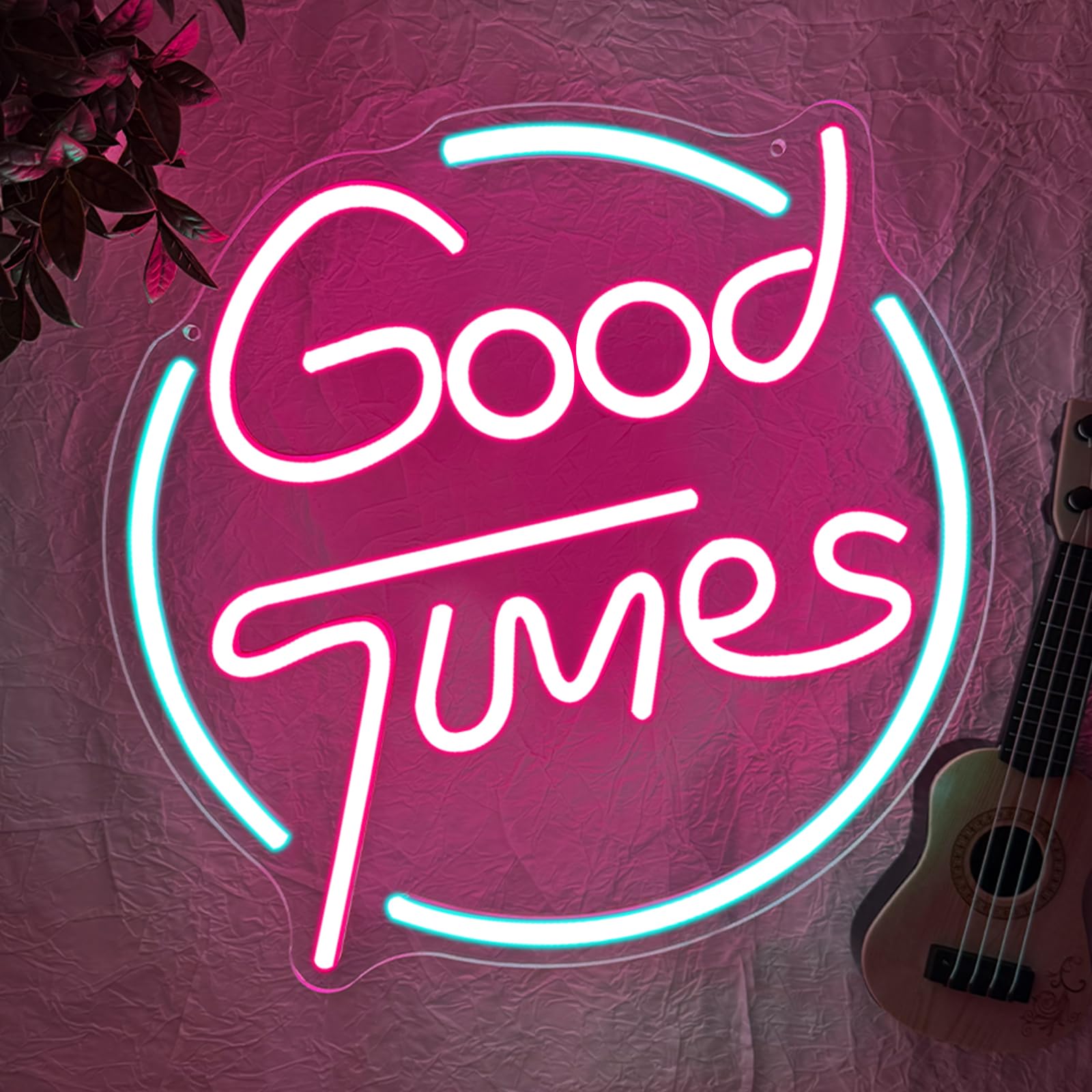 Good Times Neon Sign Glowing LED Bar Sign for Wall Neon Light Sign Lamp Dimmable for Home Bar Living Room Party Cafe Podcast Decoration — image 1