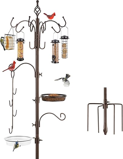 Deluxe Bird Feeding Station Kit with Metal Feeder and Bath
