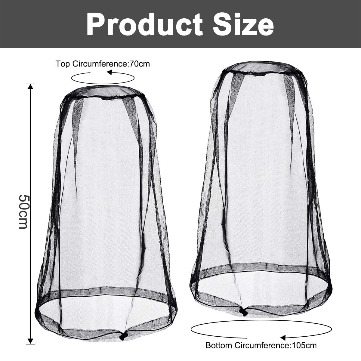 2 pezzi zanzariera testa per insetti con borsa per il trasporto, Head Net Face Mesh Head Cover per esterni, zanzariera cappello per pesca, zanzariera, zanzariera per testa, protezione dalle zanzare
