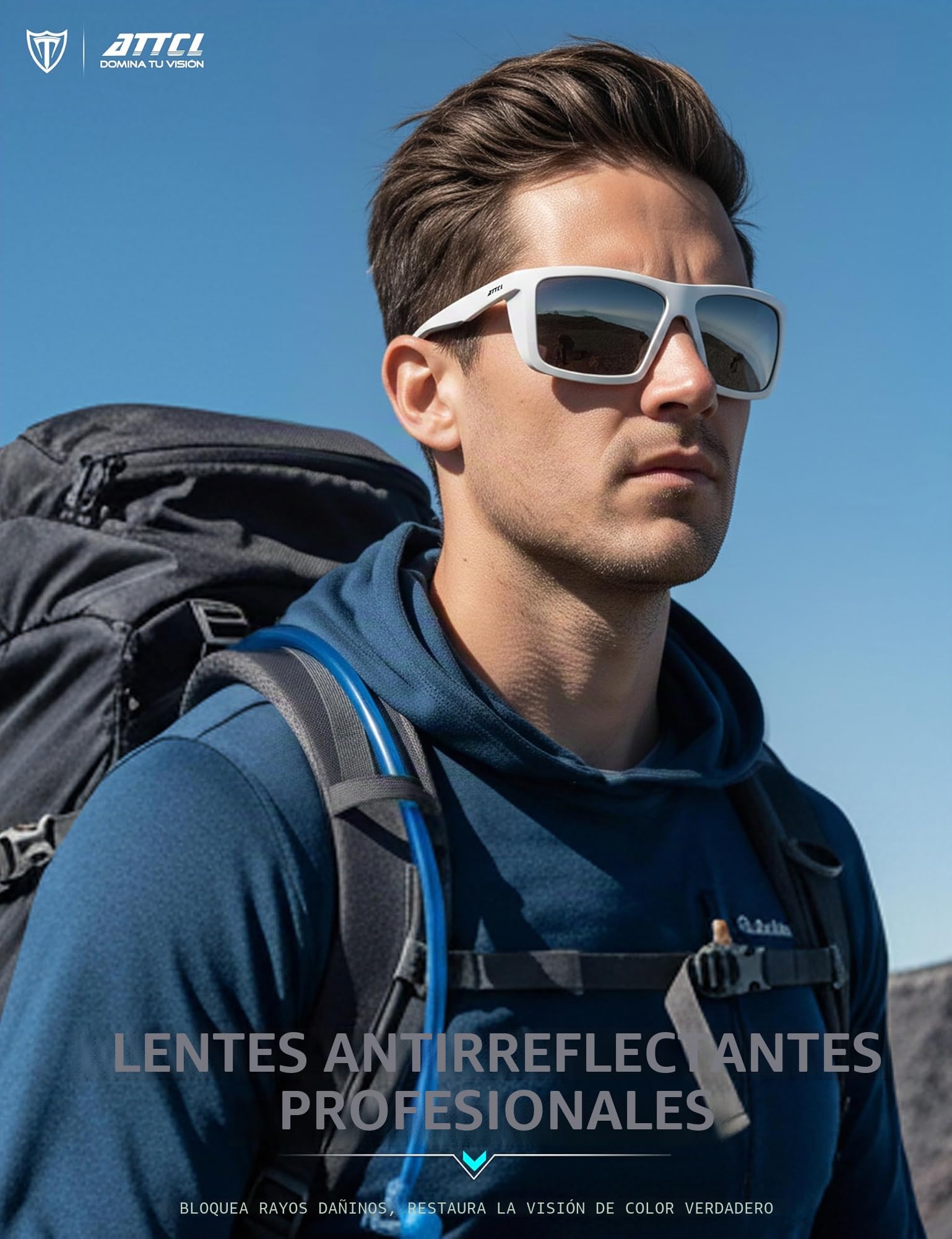 ATTCL Gafas de sol polarizadas deportivas para hombre y mujer, ciclismo, conducción, pesca, protección UV | Marco antideslizante, reduce el deslumbramiento, para pesca, al aire libre, protección UV, gafas de sol para hombre
