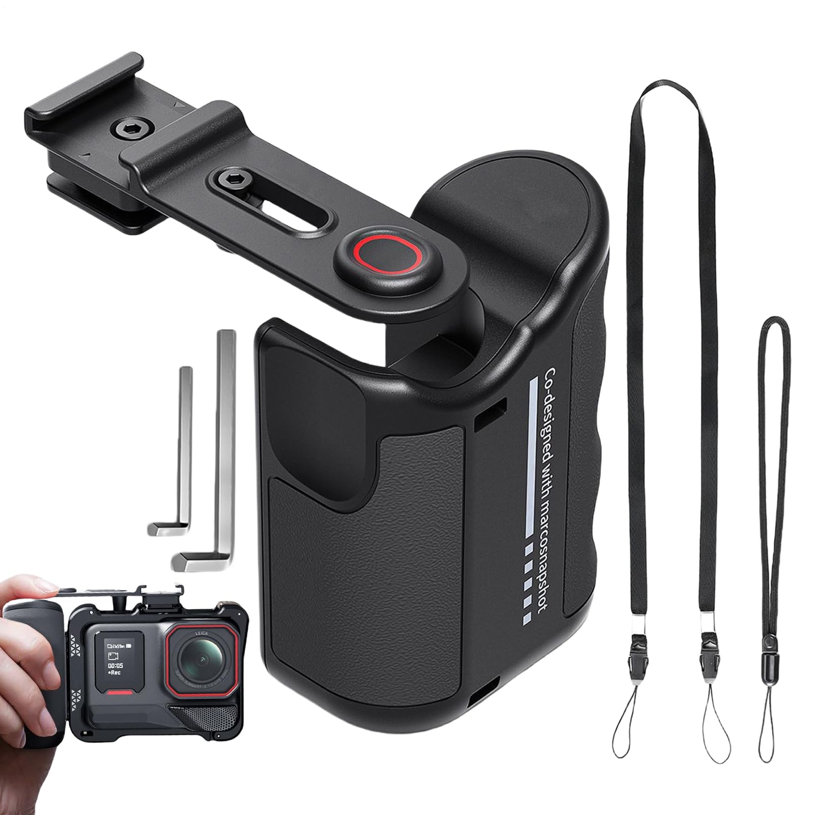 Impugnatura per fotocamera stabilizzatore manuale e supporto digitale per | Manico stabilizzatore per video d'azione, selfie, strada, vlogging, video digitale, quotidiano, esterno, uomo