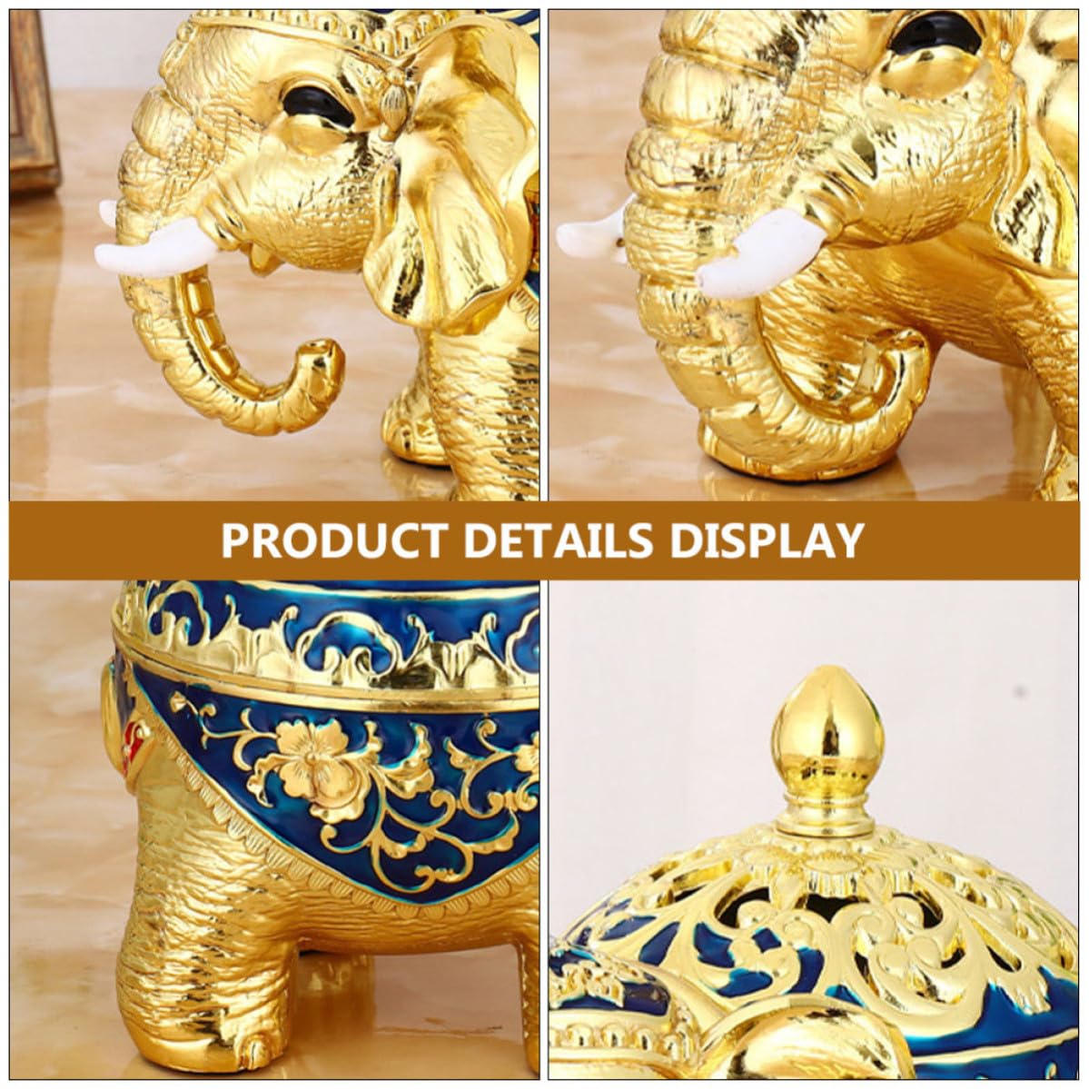 Turibolo per Incenso a Forma di Elefante in Lega di Zinco, Stile Retrò Artistico, Brucia Incenso Decorativo per Studio e Soggiorno, Migliora la Qualità del Sonno