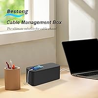 Vista 3 de Caja oculta de regleta de alimentación – Caja de almacenamiento de cables para cable de extensión, regletas de alimentación y protector