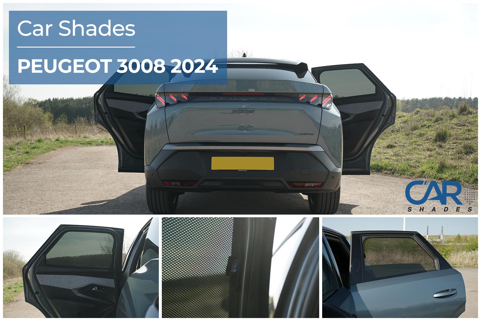 CAR SHADES Juego (Puertas traseras) Compatible con Peugeot 3008 III 2024- (2-Partes) cortinillas Parasol a Medida