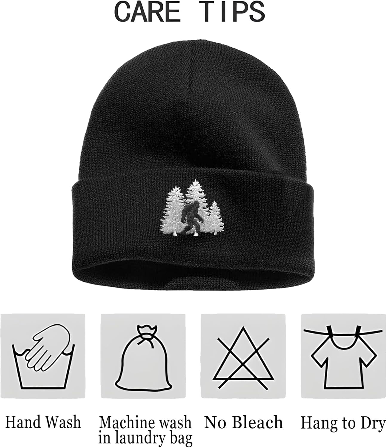 Bigfoot Beanie Hat - Sasquatch Hat - Winter Knit Cuffed Beanies Hats for Men & Women - Image 5