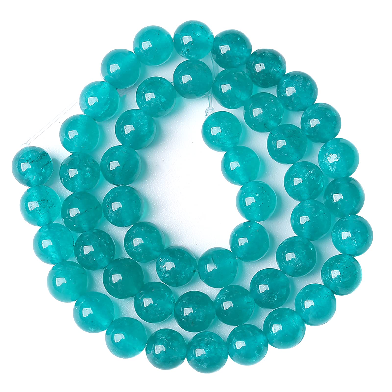 60pcs 6mm Blue Chalcedony Gemstone Beads - Round Loose Beads For Jewelry Making With Stretch Cord - View #11