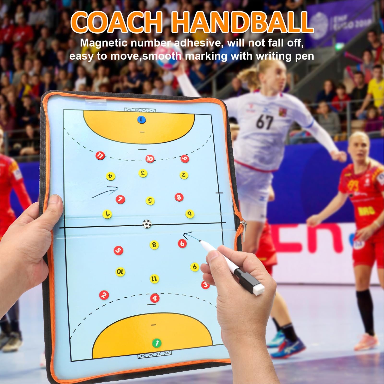 Pizarra Magnetica Balonmano Entrenador Tablero Tacticas Imanes Carpeta Tactica Entrenadores Arbitos