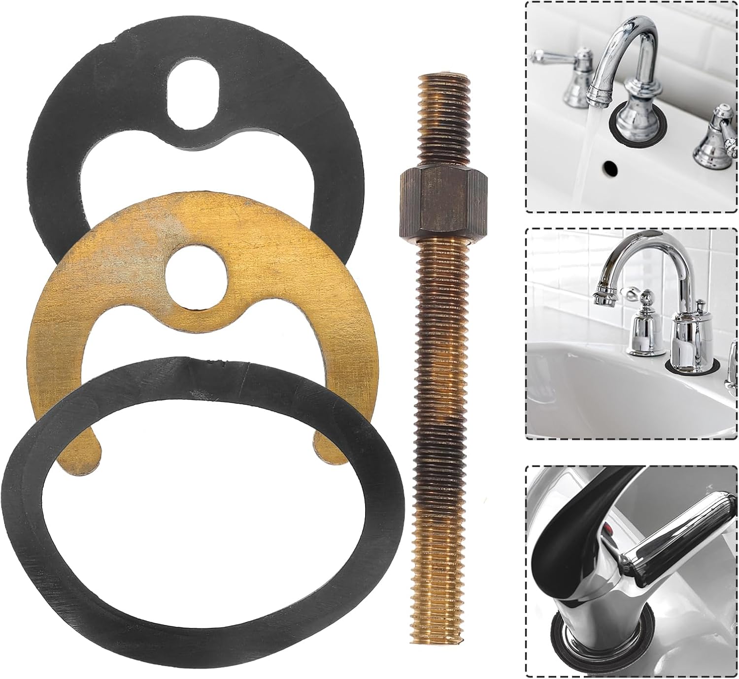 2 Sets Kitchen Faucet Mounting Kit with Horseshoe Fixing Accessories, Single Hole Bolt Installation for Bathroom Sink and Kitchen Tap Replacement