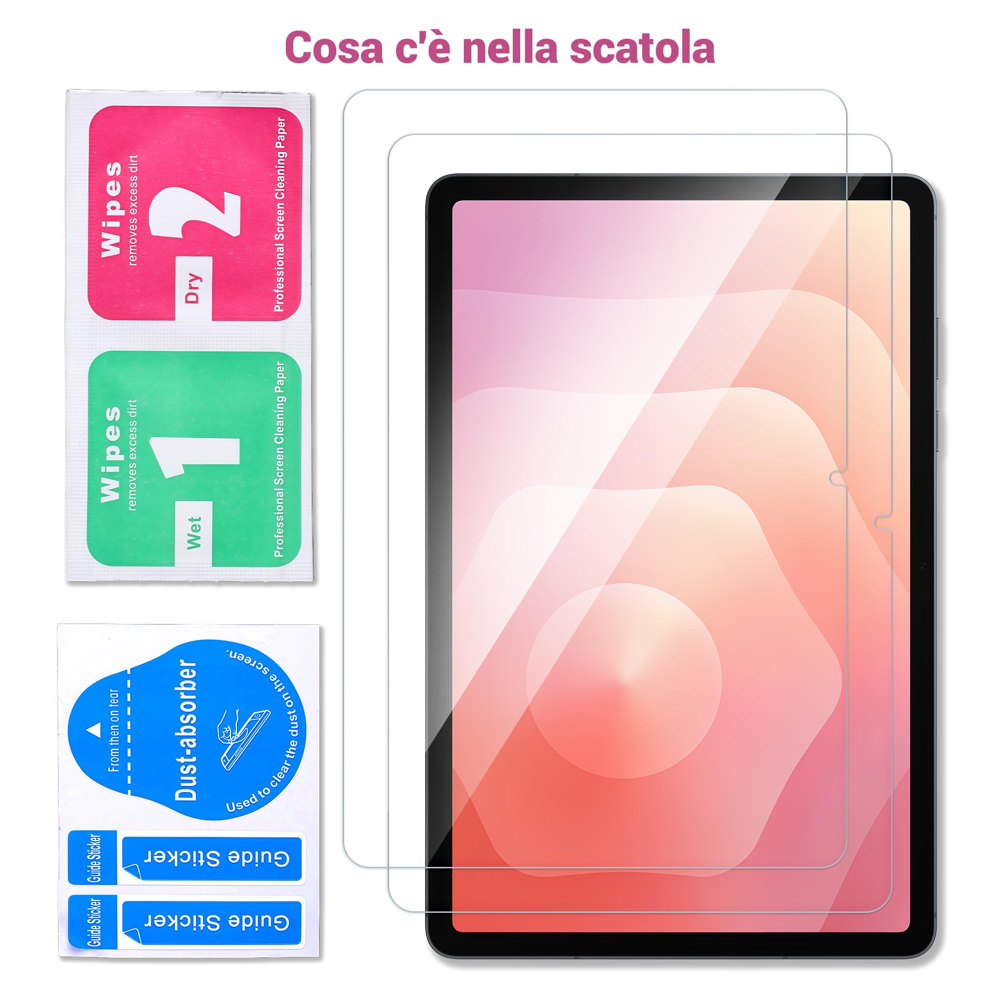 Pellicola Protettiva in Vetro Temperato 9H per Samsung Galaxy Tab S10 Lite / S10 FE / S9 FE 10,9 Pollici, Anti Graffio