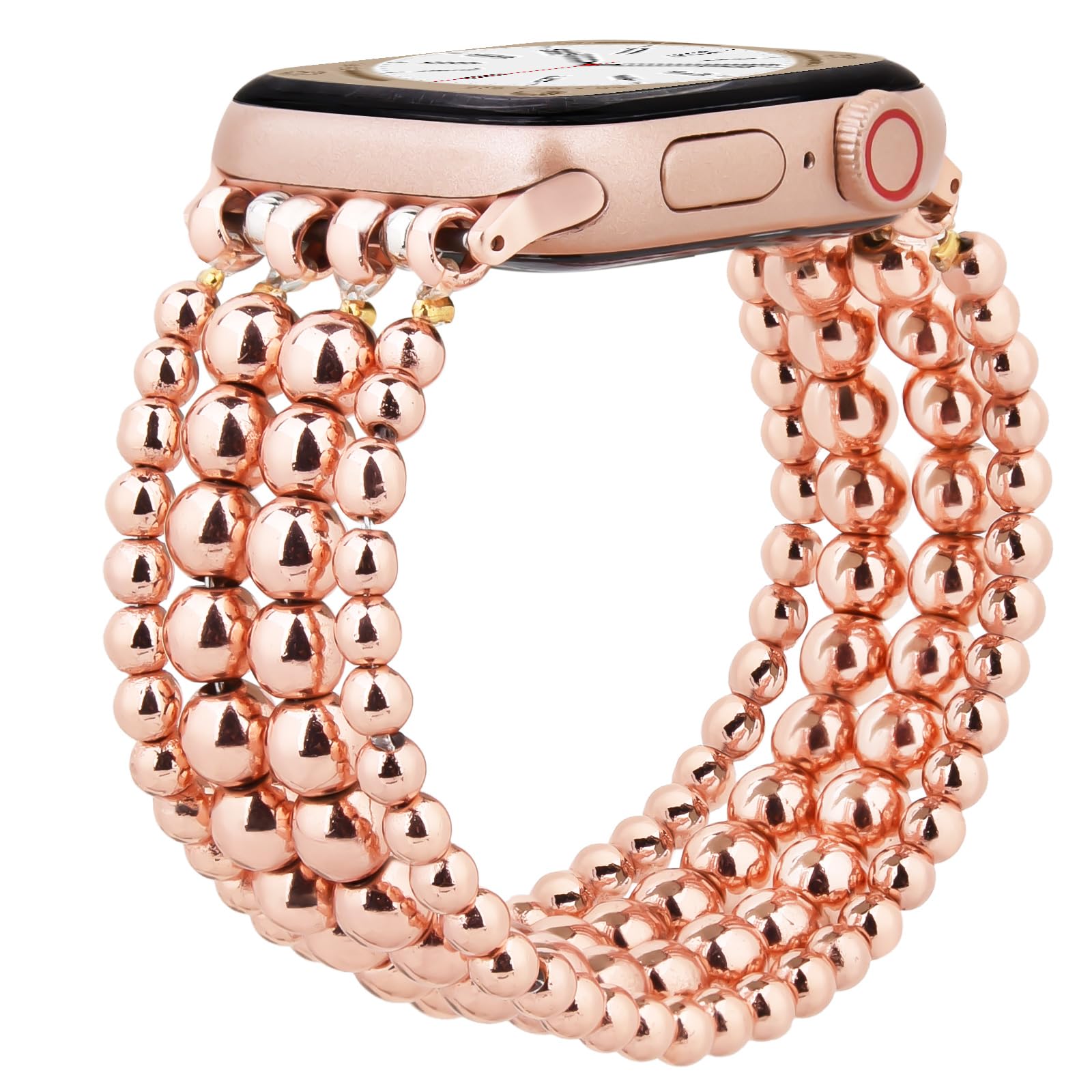 MOFREE Beaded Bracelet for Apple Watch Band 38mm 40mm 41mm 42mm 44mm 45mm Women Fashion Handmade Elastic Stretch Strap for iWatch Series SE 9 8 7 6 5 4 3 2 1