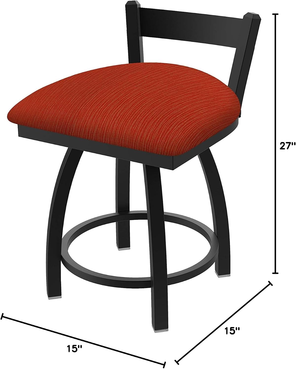 HBS 821 Catalina 18" Low Back Swivel Vanity Stool with Black Wrinkle Finish and Graph Poppy Seat