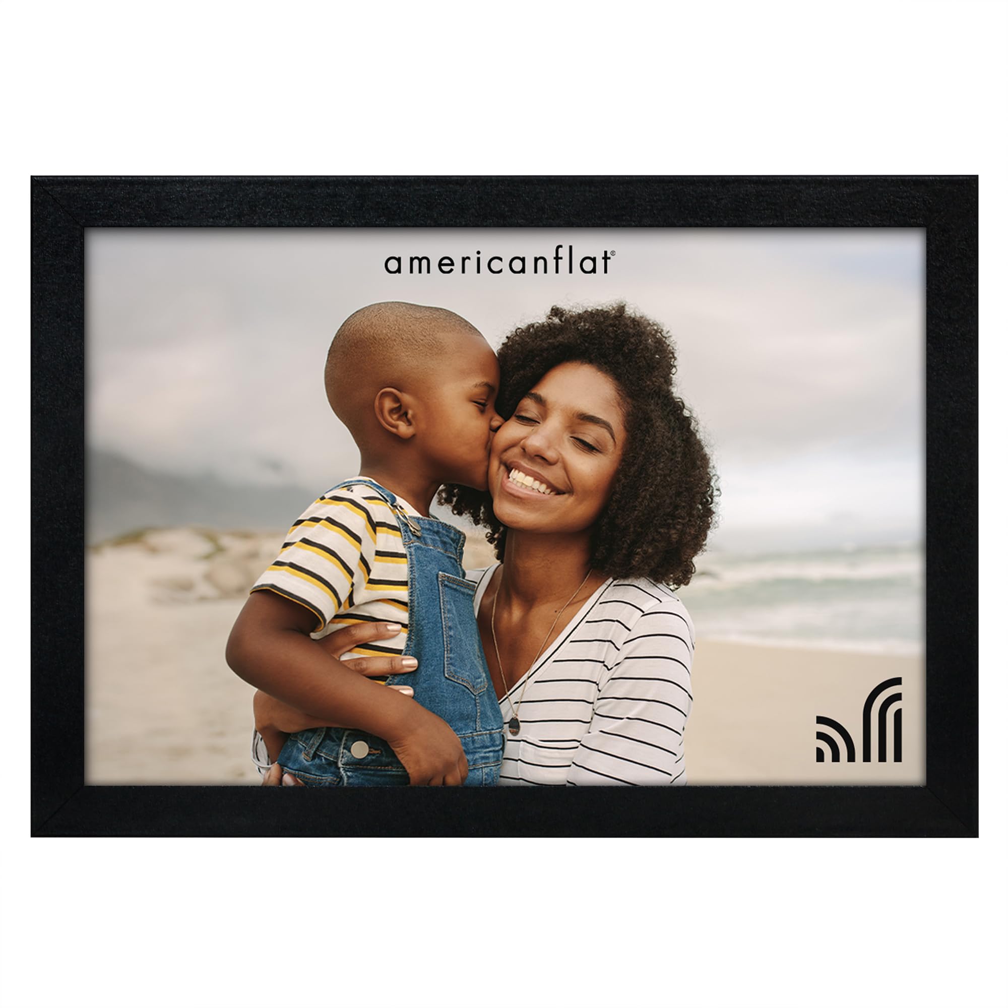 Americanflat 4x6 Magnetic Picture Frame for Refrigerator - Dual Acrylic Panels with Back Magnet - Magnetic Picture Frames - Strong Magnet Display for Photos - Black
