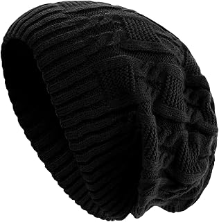 Surblue Unisex Trendy Beanie Warm Oversized Chunky Cable Knit Slouchy Woolen Hat