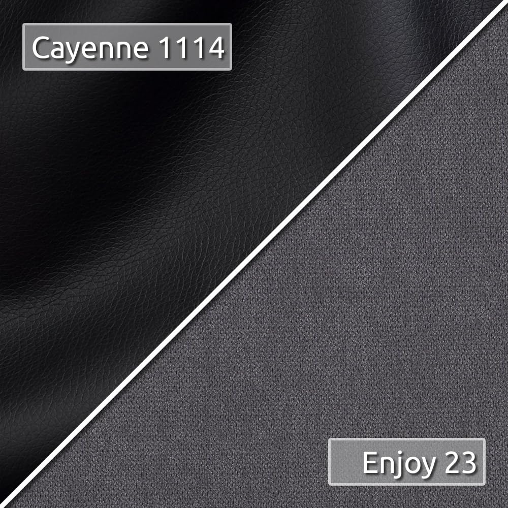 Sofnet Wohnlandschaft mit Schlaffunktion Beno - U-Form Couch, Ecksofa, Couchgranitur mit Bettfunktion, Polsterecke, Big Sofa, Polstergarnitur (Schwarz + Dunkelgrau (Cayenne 1114 + Enjoy 23))