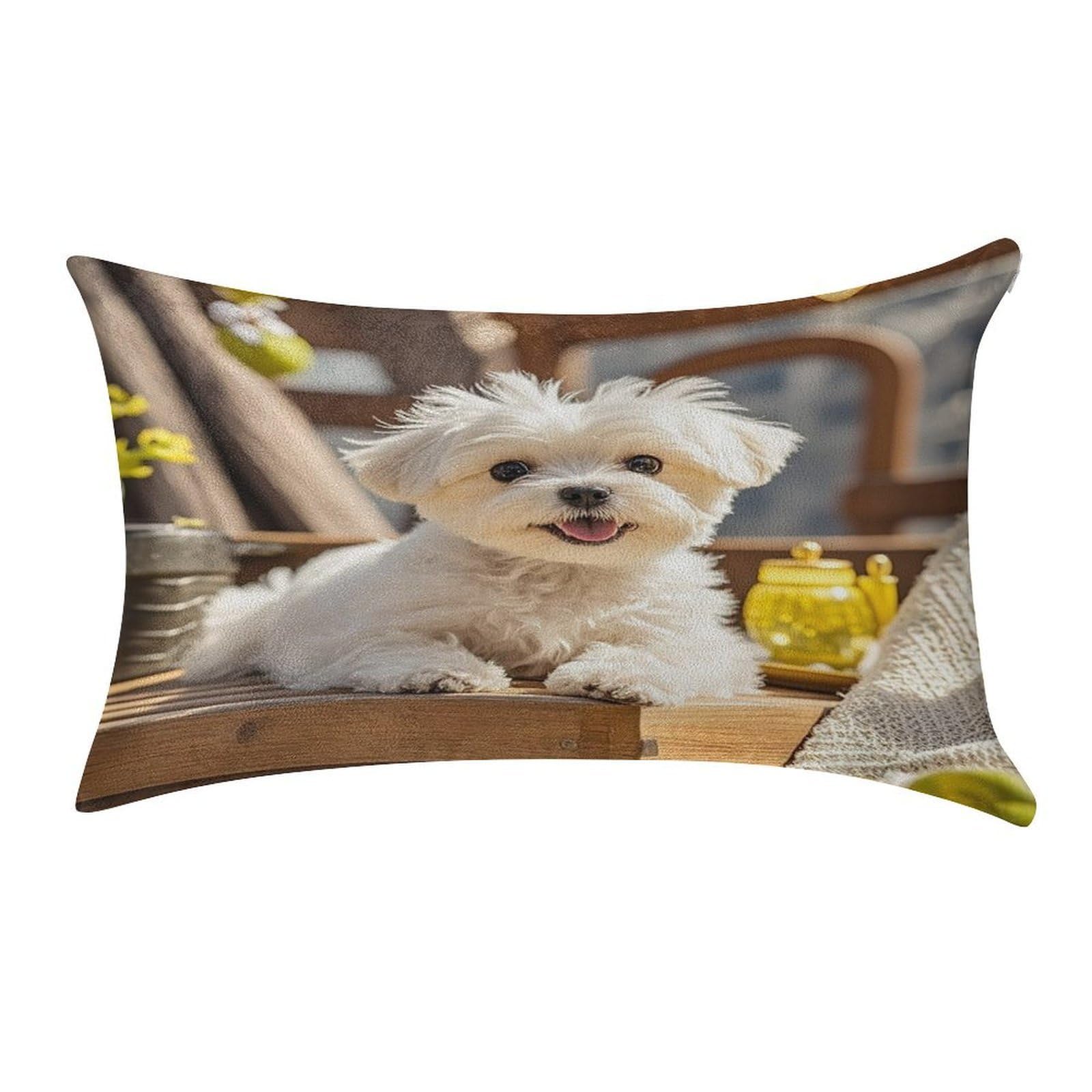 Fekiloot Style Cute Maltese Puppy Dog Pillow Covers Home Decor Pillow Cases