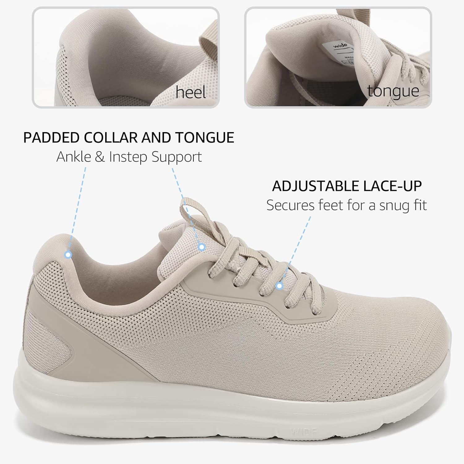 Womens Walking Shoes Extra Wide Width Comfortable Orthopedic Sneakers for Plantar Fasciitis Bunions - Image 8