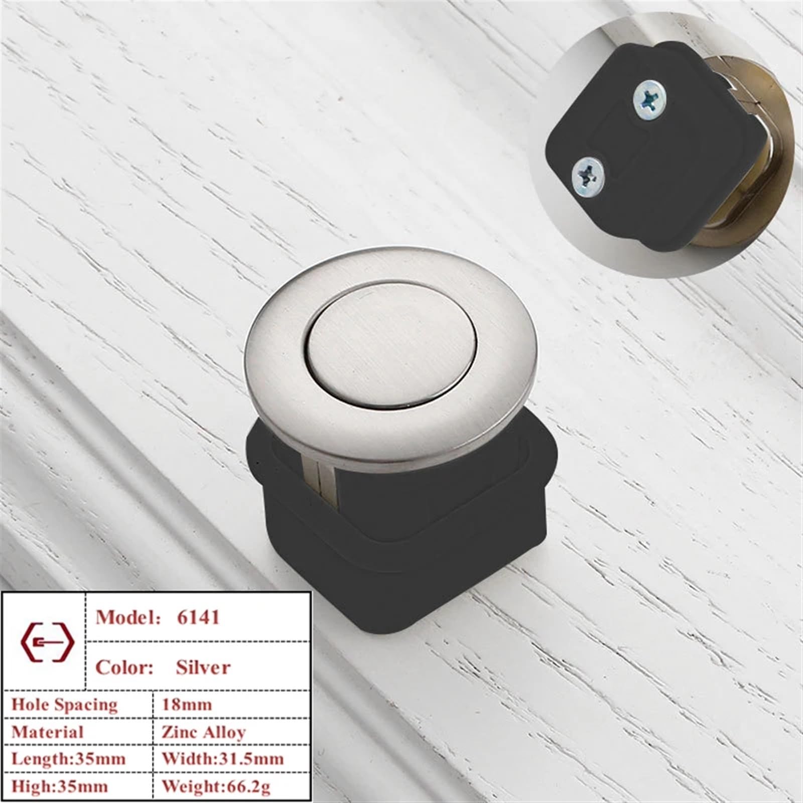 DFLPBHAV Drawer Flush Door Handle Modern Minimalist Indoor Wardrobe Cabinet Knobs Furniture Hardware 1Pcs(Silver 6142)