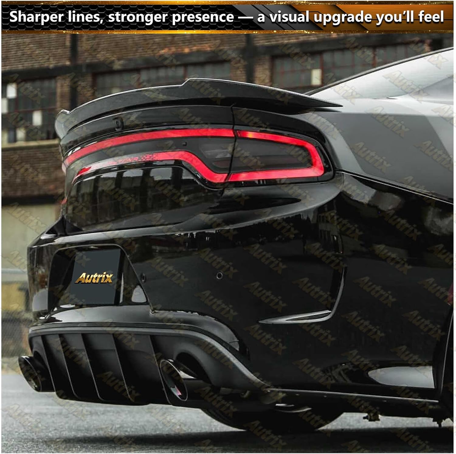 Rear Trunk Spoiler Wing for 2015-2024 Dodge Charger SRT Hellcat SXT RT ScatPack SE GT Daytona, Rear Spoiler Hellcat Style Ducktail Wing ABS Carbon Fiber Style