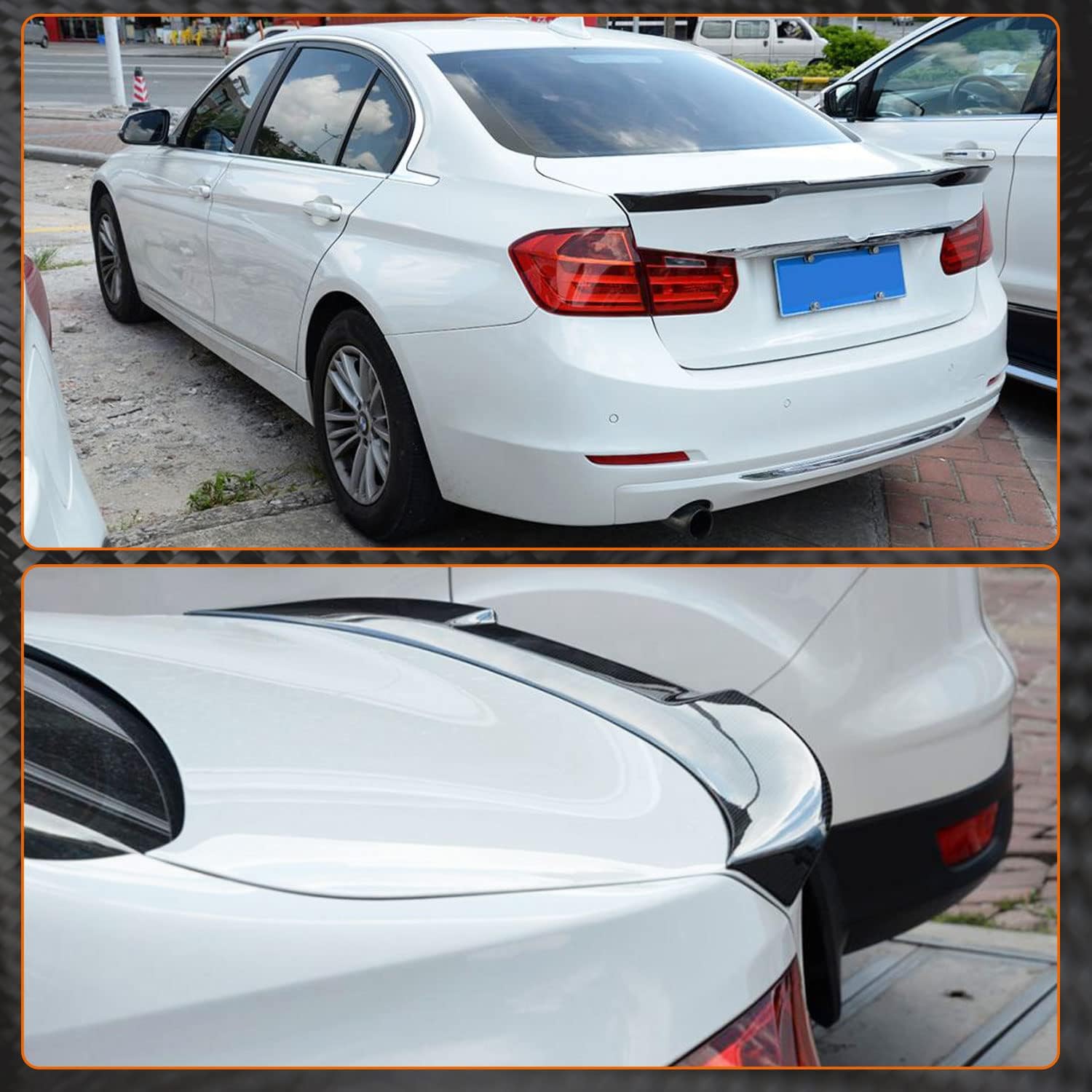MCARCAR KIT Real Carbon Fiber Spoiler Compatible with 2013-2018 BMW 3 Series F30 and M3 F80 Rear Trunk Spoiler Wing Lip 328i 335i 320i 330i 340i 316i 318i