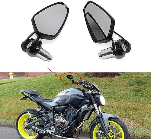 Miniatura 5 de Rich Choices Espejos retrovisores universales para motocicleta negra de 0866in 78 pulgadas GROM MSX125 CB500F Z125 Pro Z650 Z750 Z800 Z900 MT-03