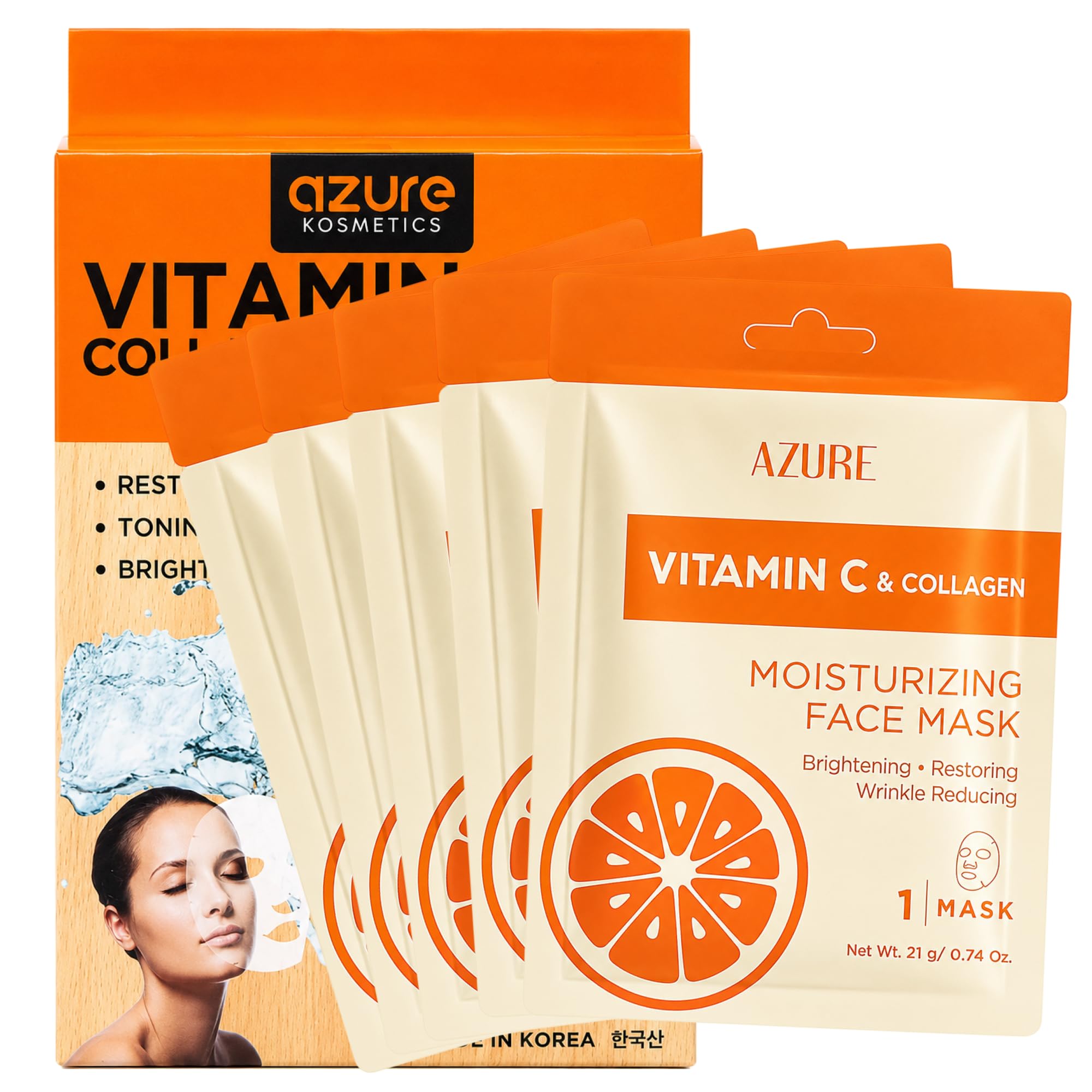 Amazon.com : Vitamin C & Collagen Korean Sheet Masks