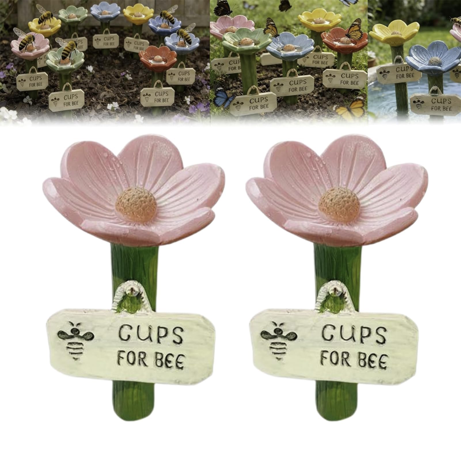 Abreuvoir abeilles de jardin contre la noyade des insectes pollinisateurs - Lot de 2