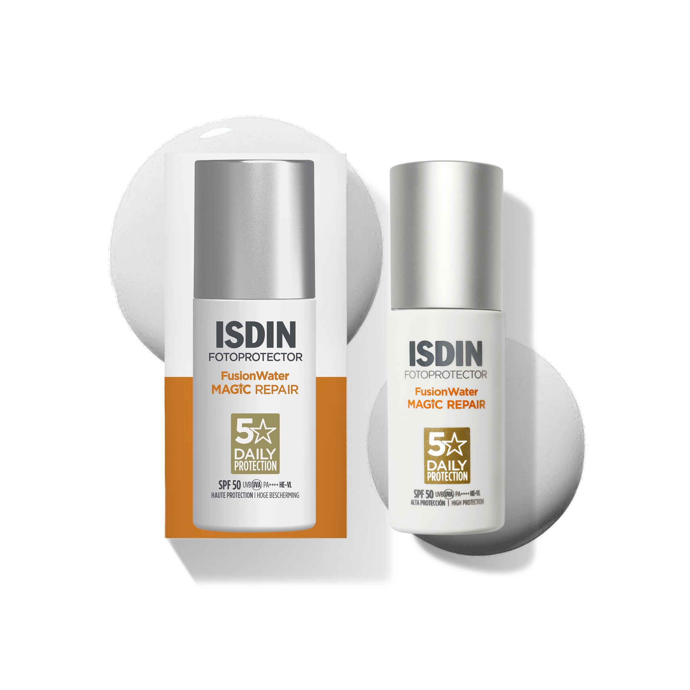 ISDIN Fusion Water MAGIC Repair SPF 50 - Protector Solar Facial con Triple Acción