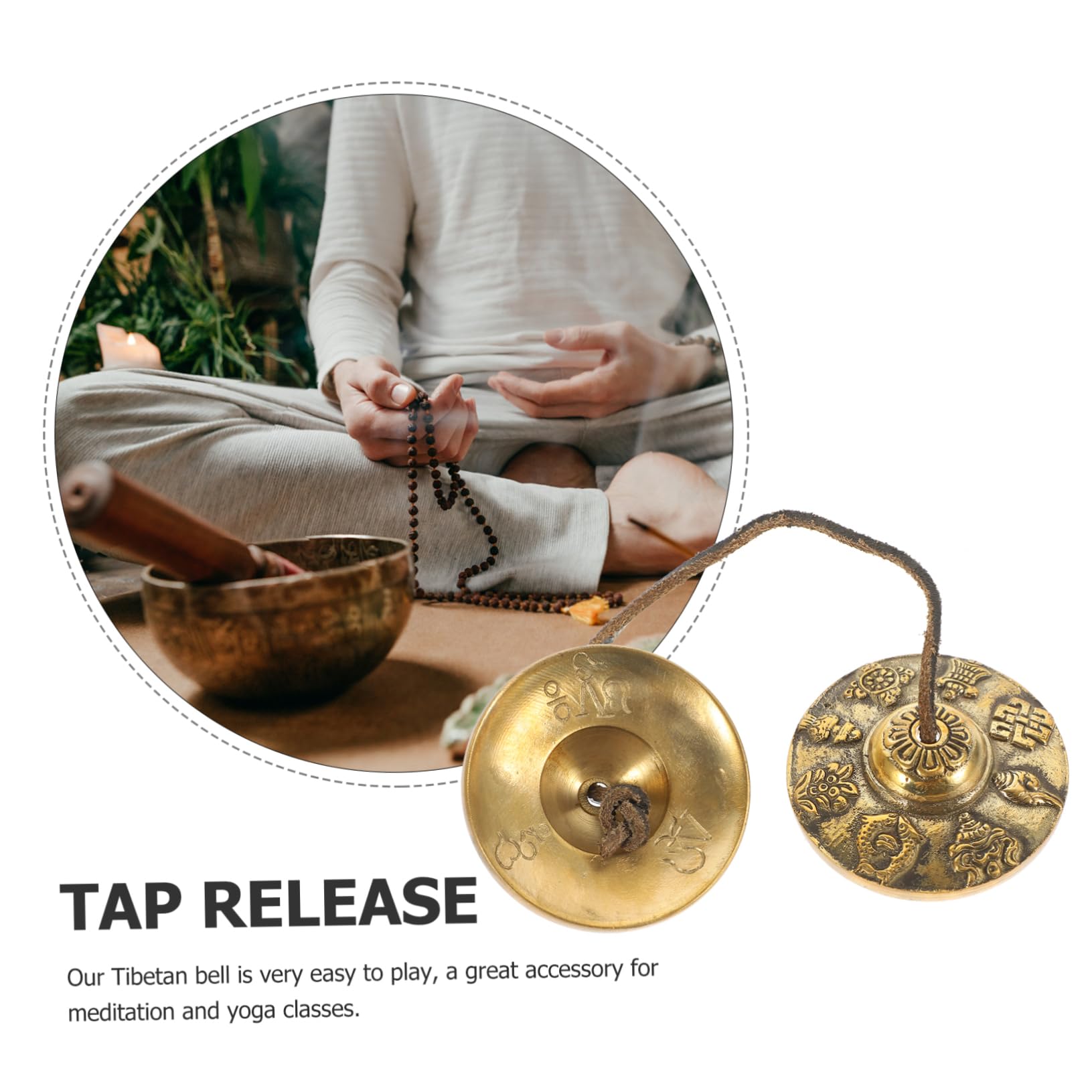 HEMOTON Meditation Cymbal Bell Bells Small Hand Crash Cymbals Percussion Instrument Perfect Present for Christmas/valentine's Day