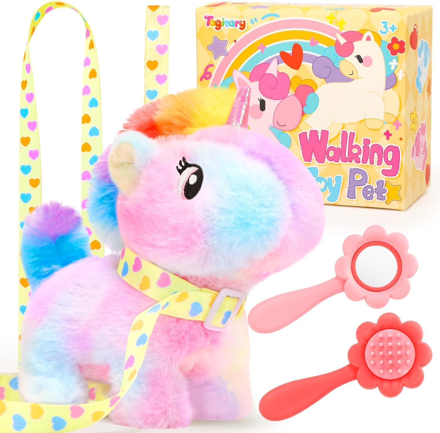 Plush Toy Dog Unicorn Stuffed Animal Puppy Toys,Interactive Pet Dog - Walking, Barking, Tail Wagging, Stretching Companion Animal for Kids Toddlers,Birthday Gift for Toddlers Kids (Unicorn)