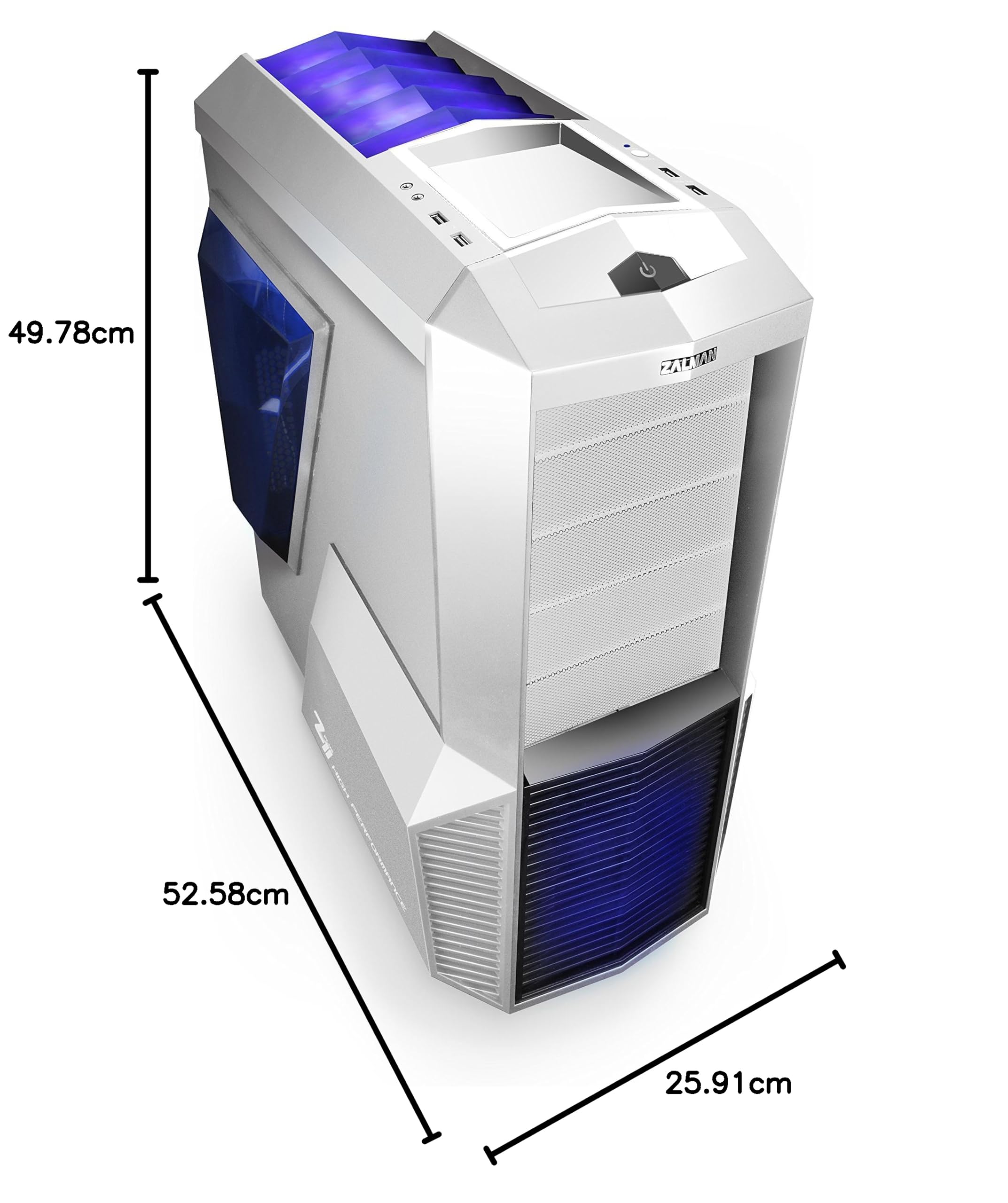Zalman Z11 PLUS-W ATX Gaming Mid Tower Computer Case, White