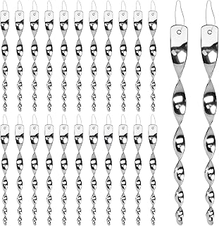 24 Pack Bird Reflective Rods for Outdoors, Woodpecker Deterrent Devices for House, Spiral Garden Bird Scare Reflectors, Hanging Mirror Twists for Yard, Patio, Garden, Farm, Decoration