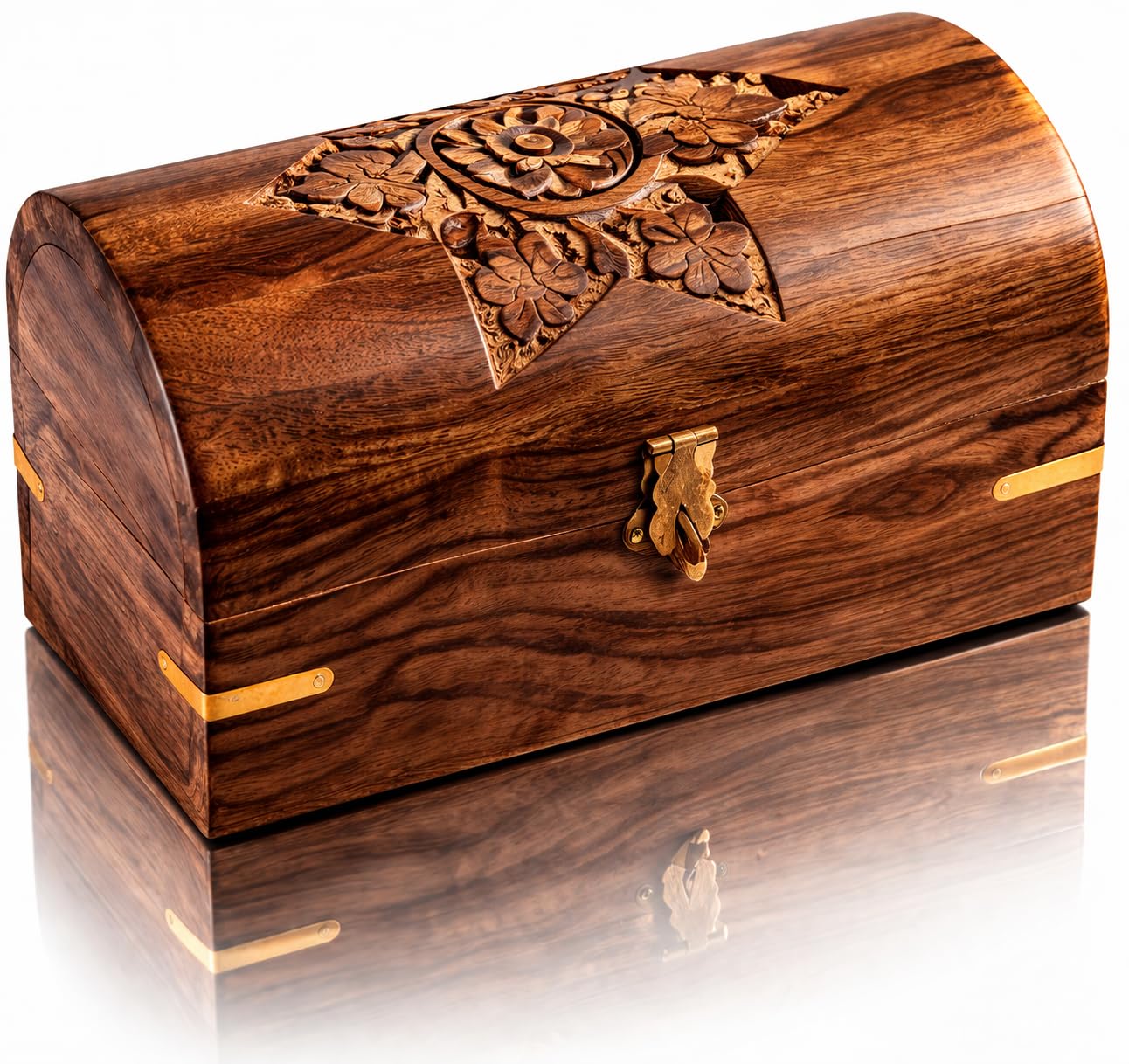 Boîte à bijoux en bois fait main coffret de rangement verrouillable