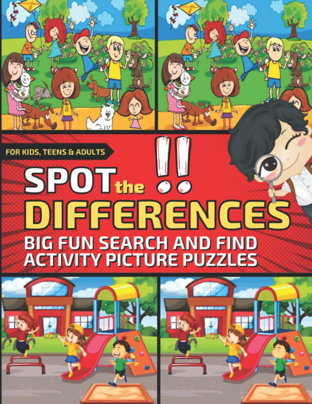 Spot the Differences: Big Fun Search & Find Activity Picture Puzzles for Kids, Teens & Adults