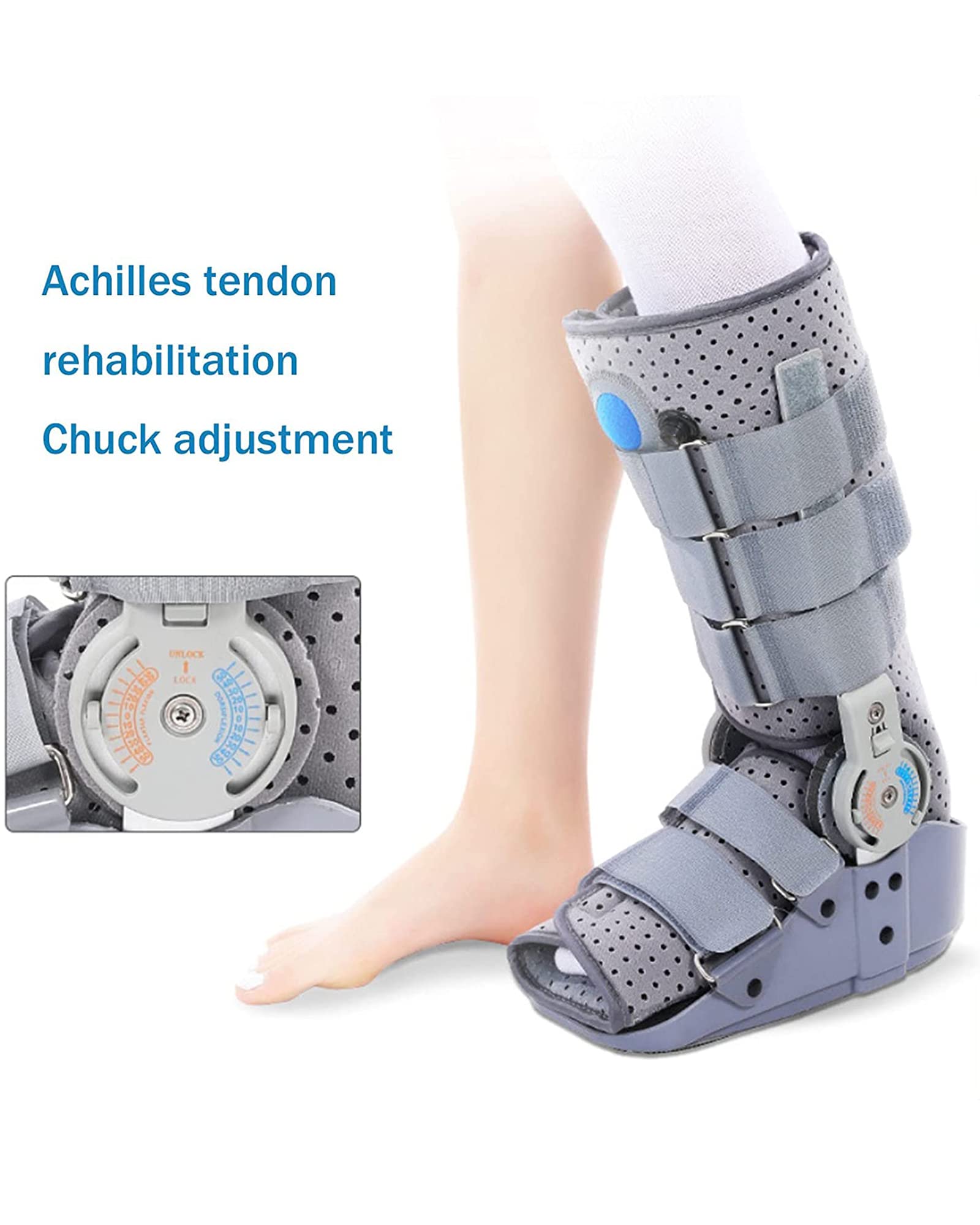 Bota para fascitis plantar de 90 grados para dormir durante la noche Soporte para dorsiflexión del tobillo Férula nocturna ajustable Zapatos para caminar para accidentes cerebrovasculares, l