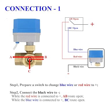 2 Modes - 3 Port Motorised Valve 12V - Three Port Ball Valve 1/2, 3/4, 1, 1-1/4, 1-1/2 inch (3/4 inch - DN20)
