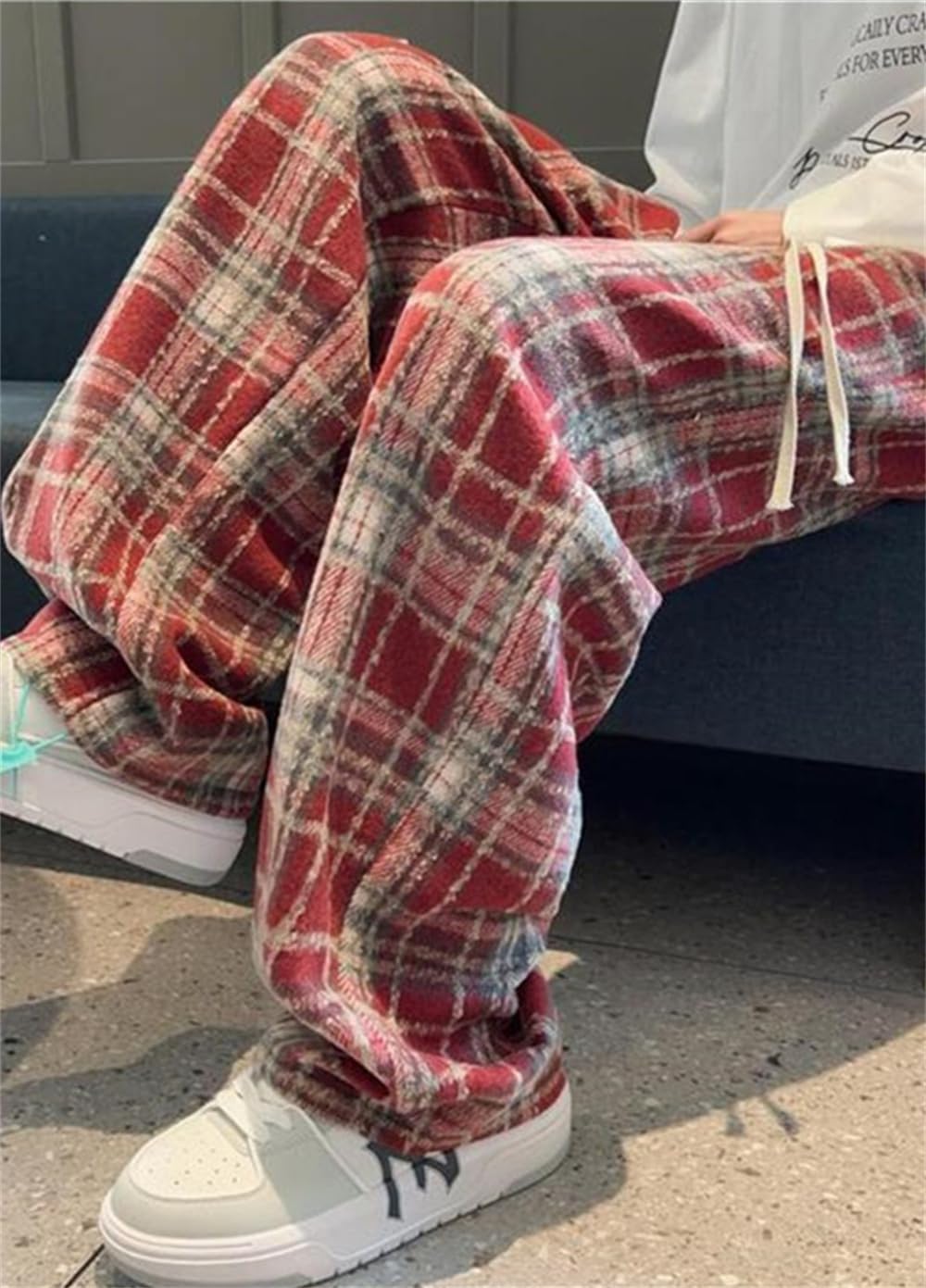 Woman Casual Plaid Y2K Pants Goth Baggy Pants Grunge Clothes Pajama Pants Streetwear - Image 4