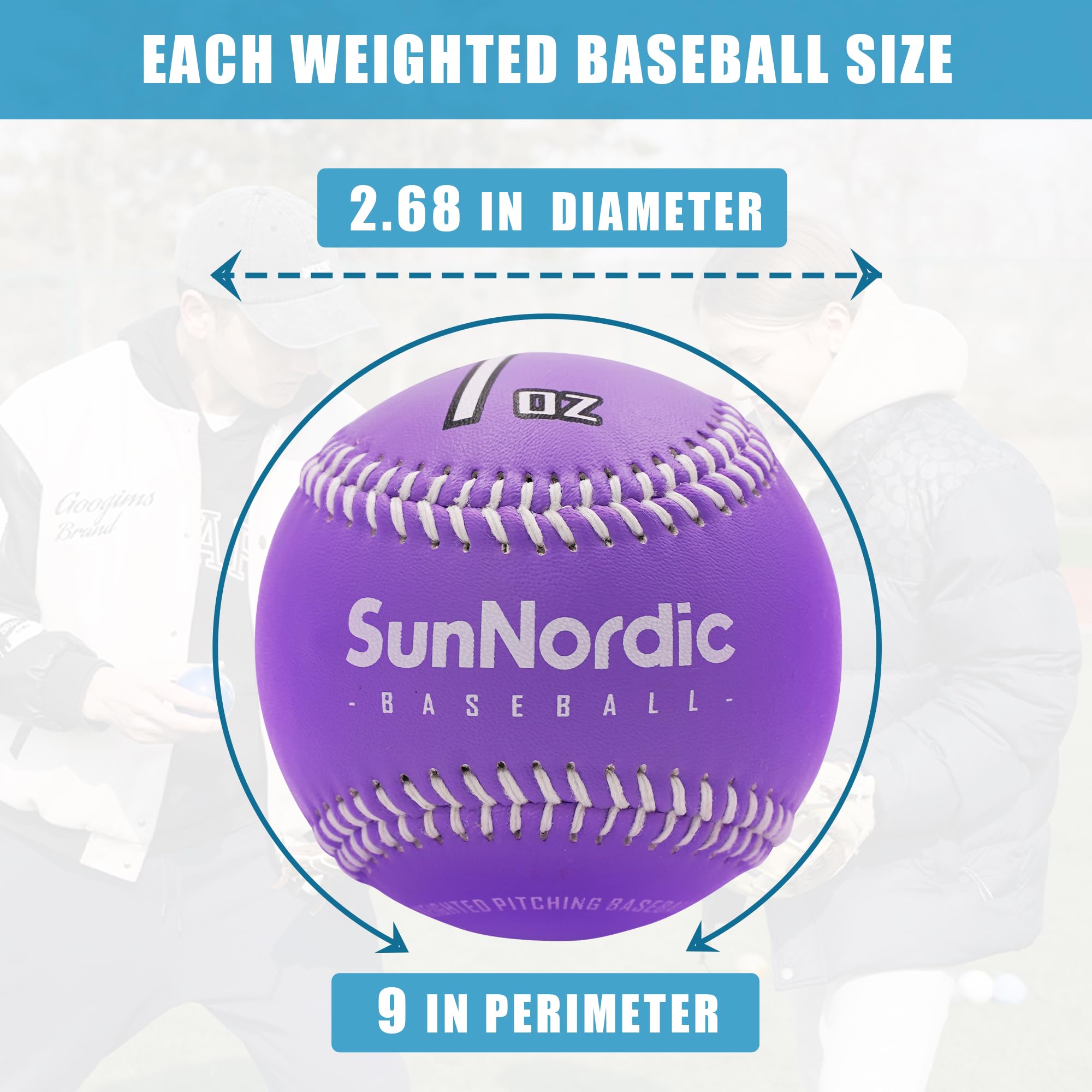 SunNordic Juego de 9 pelotas de béisbol de cuero para lanzar y entrenar